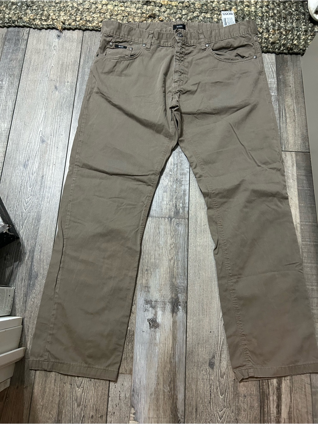 Hugo Boss Men's Straight Fit Chino Pants In Olive Grey Tan